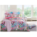 2014 newly luxury soft floral custom design 100% cotton reactive print bed cover sheet